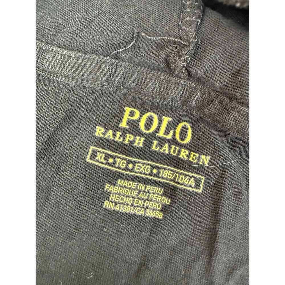 Polo Ralph Lauren Hoodie T Shirt Men’s XL Black Long Sleeve Pony Cotton Peru - Picture 6 of 9